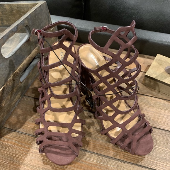 Express Shoes - Express Brand NWT cage block sandals Express Shoes - Express Brand NWT cage block sandals